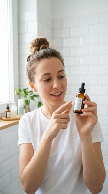 Creatorin zeigt ein Serum